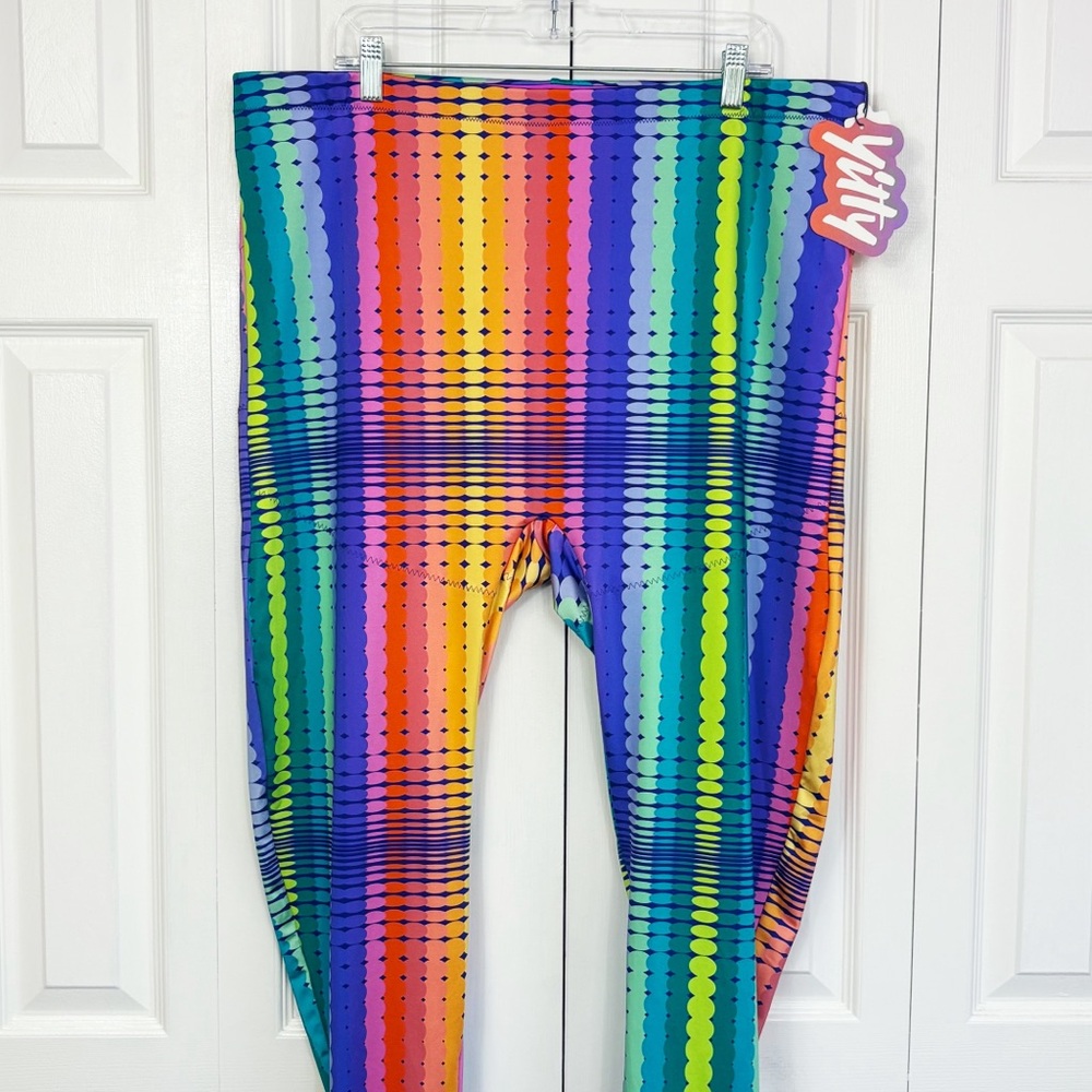 NWT Yitty Rainbow Stripe Headliner Shaping High Waist Leggings 5X